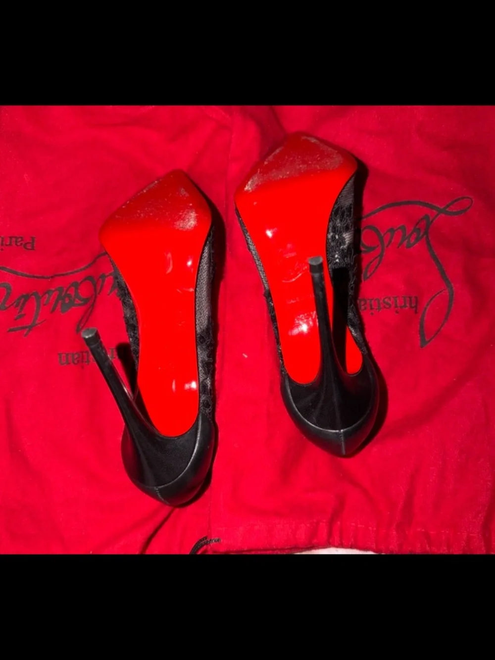 BLACK LACE CHRISTIAN LOUBOUTIN 35.5